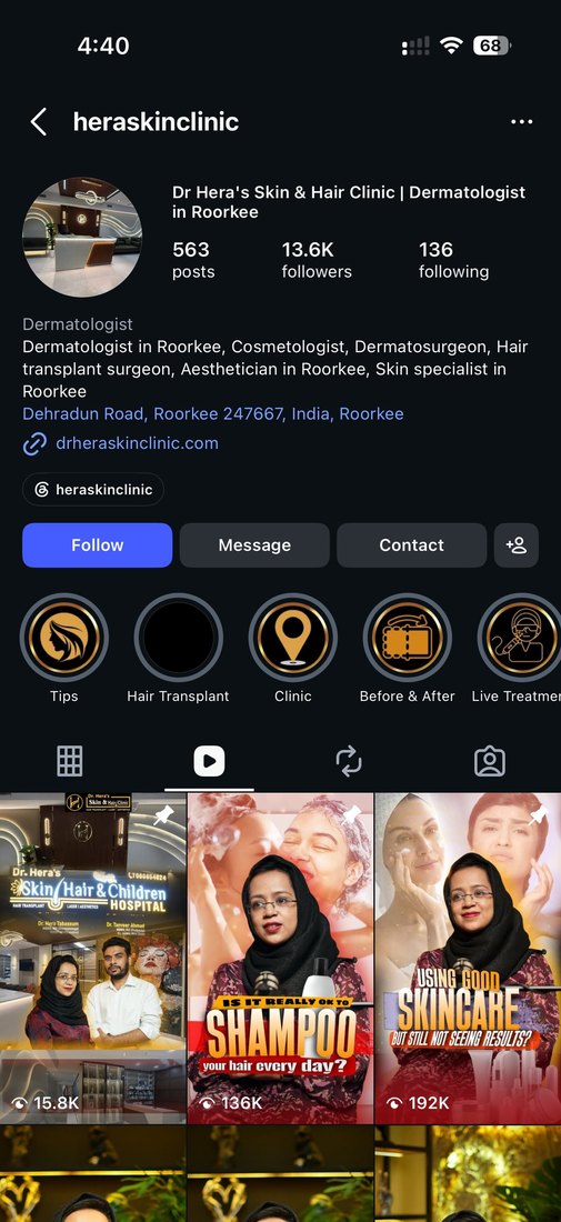 Hera's Clinic Instagram profile